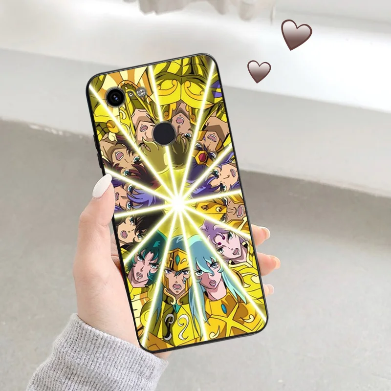 Matte Phone Case for Pixel 8 8a 7 7a 6 6a Moto Edge 20 30 40 Pro OneFusion G200 Aquila Yuna Saint Seiya Anime Soft Black Cover