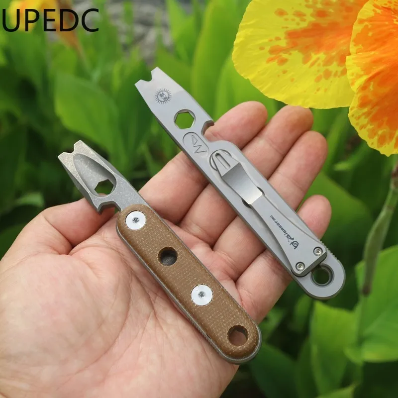 G10 Patch Multifunction Titanium Crowbar EDC Pocket Tool Bottle Opener Portable Back Clip