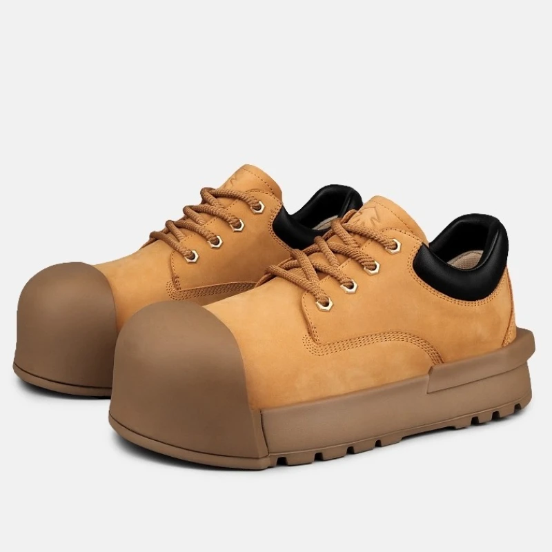 

Мужская и женская обувь, увеличивающая рост на толстой подошве, удобная повседневная обувь для доски, обувь из натуральной кожи с большим носком, пухлые туфли