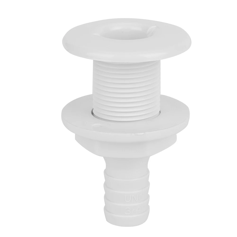 

3/4in Plastic Marine Thru Hull Exhaust Fittings Boat Drain Outlet Plug White Thru Hull Exhaust