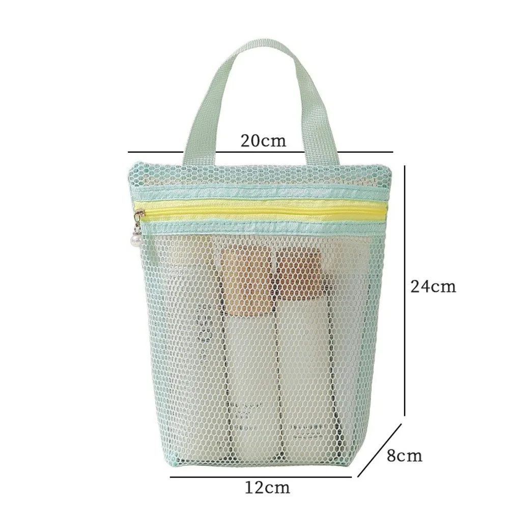 Gifts Portable Mesh Handbag Large capacity Transparent Storage Bag for Travel Cosmetics Storage Tools Bathing Bag Storage Bags