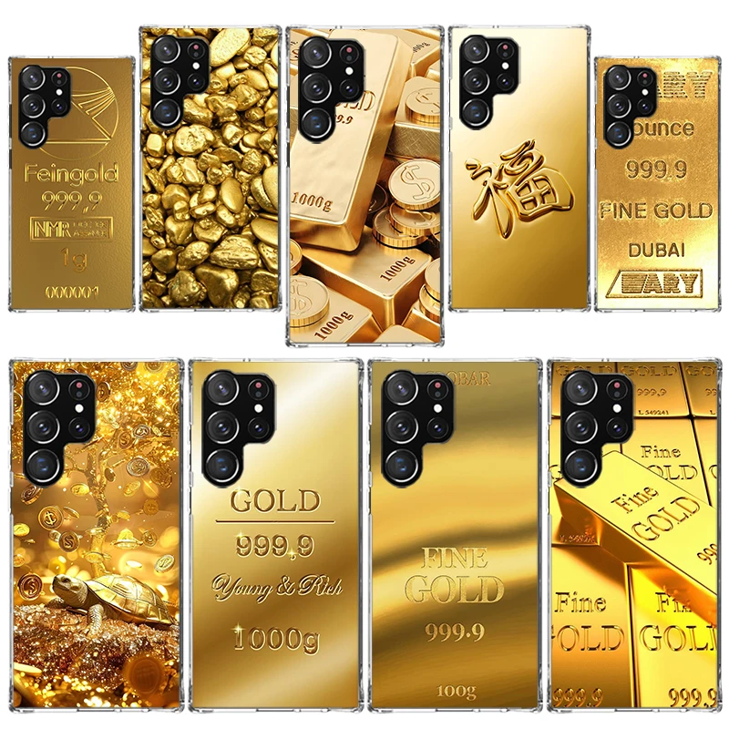 כיסוי טלפון עם הדפס דוגמת זהב ל-Samsung Galaxy Note 20 Ulte 10 Lite 9 8 Plus J4 J6 + J8 M11 M12 M30 M32 M60S M80S רך