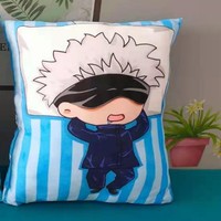 Jujutsu Kaisen Cartoons Sofa Cushion Pillow with Reversible Quilt Satoru Gojo Stuffed Plush Toys Cosplay Kid Gift