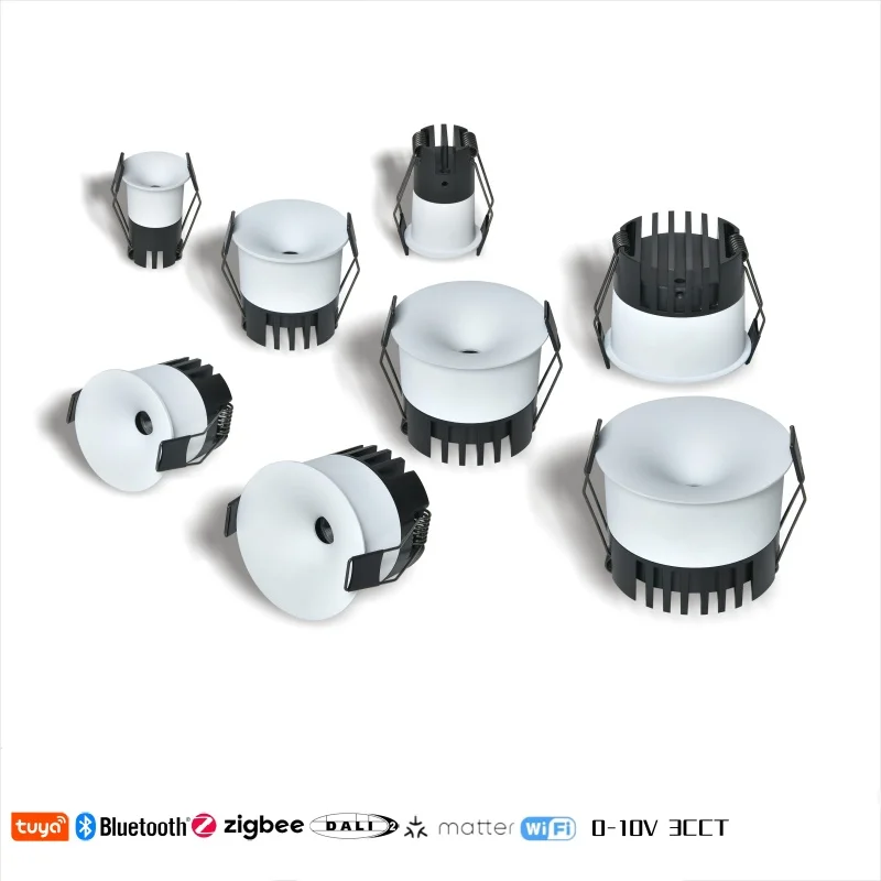 

Smart COB Spotlight Micro-perforated cross-light LED curved surface recessed LED downlig Bluetooth Zigbee Dali Dimmabe AC85-265V