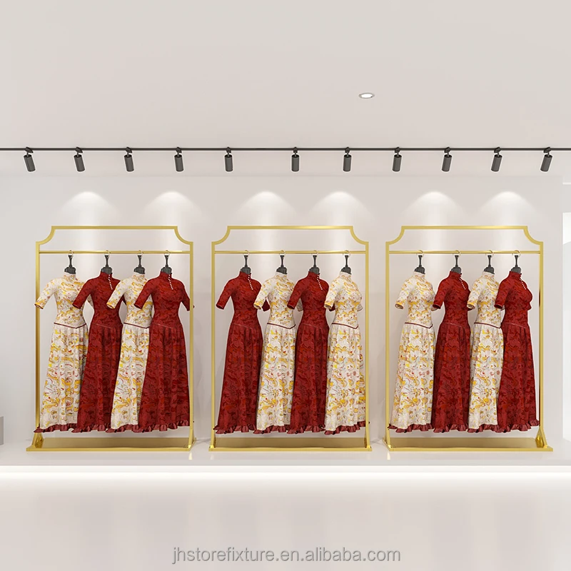 Personalizzato. Risparmia spazio Appendiabiti Armadio da pavimento commerciale resistente Appeso in oro Appendiabiti per abiti da sposa