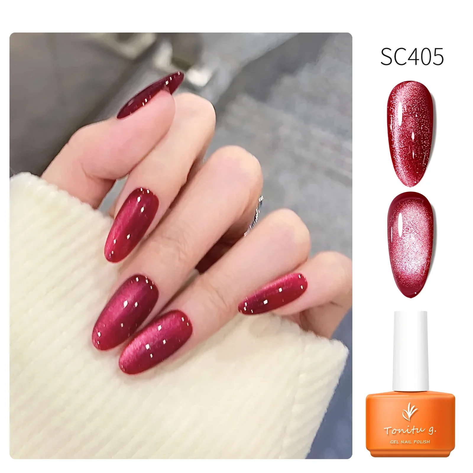 Magnetic Cat Eye Gel Nail Crystal Glitter Glossy Glassy Romantic Galaxy Moonlight Nail Polish for Holiday Party Birthday
