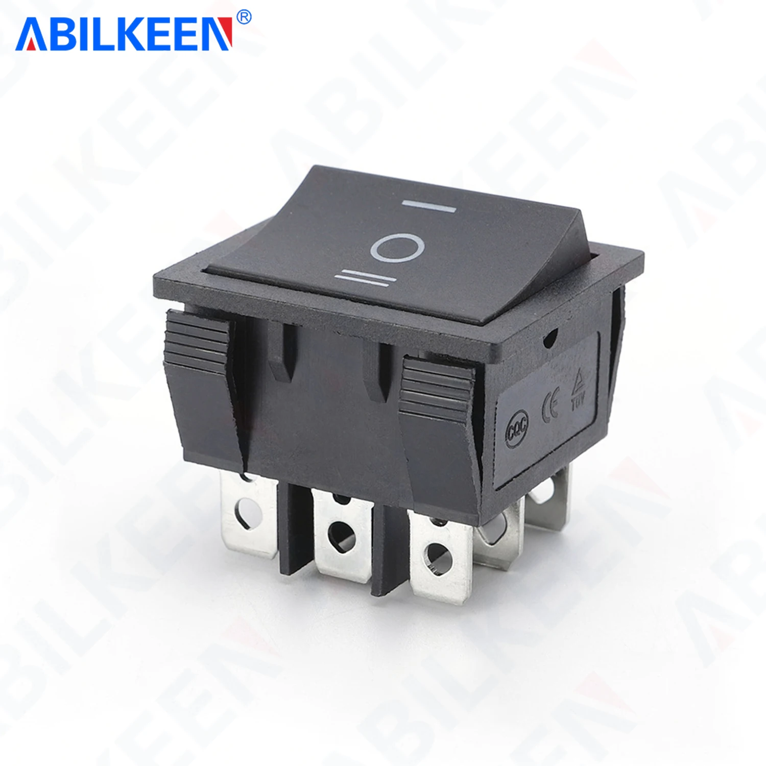 

20PCS/LOT ABILKEEN KCD9 9Pin 3PDT Rocker Switch ON-OFF-ON 3Position Latching Rocker Toggle Switch 16A250VAC for Oven,Power Strip