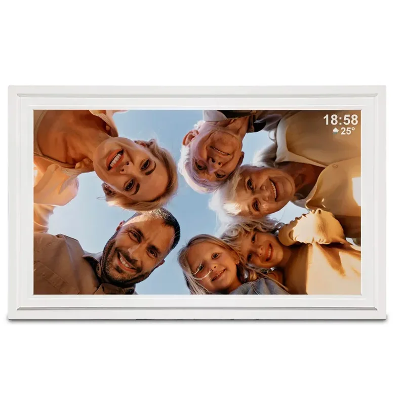 Hot Sale White 15.6 Inch WIFI Cloud Digital Photo Frame Easy Setup To Play Photos And Videos Portable Use