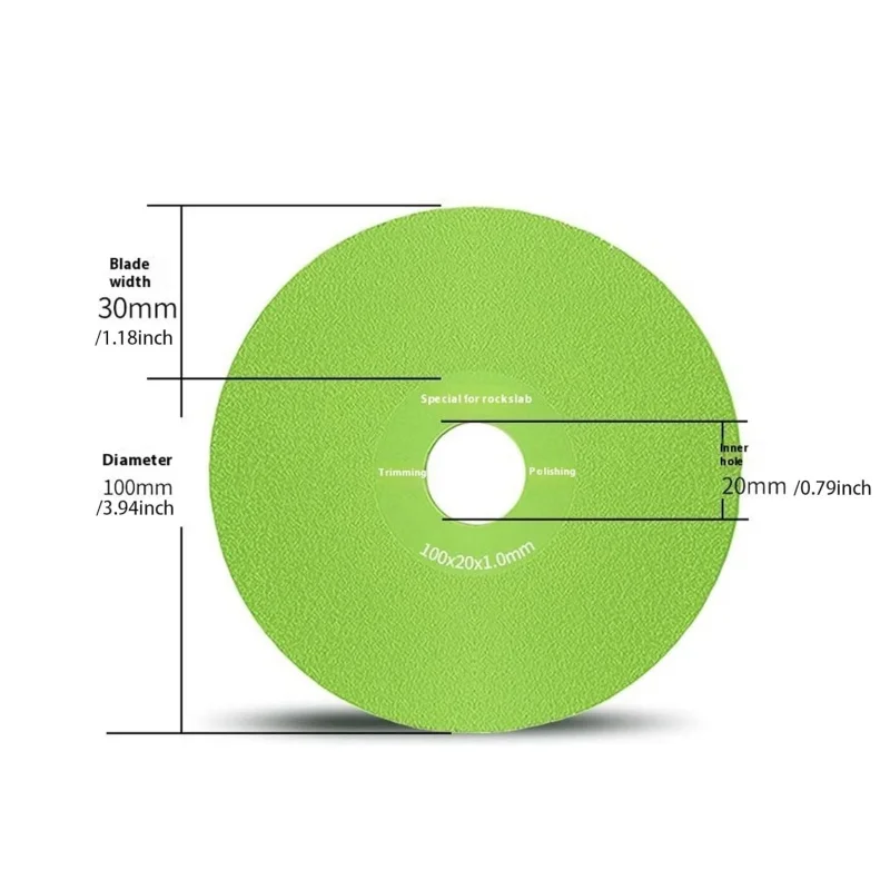 30mm Abrasive Width Saw Blade Flat Grinding Blade, Ceramic Tiles, Marble Edge Trimming, Chamfer Grinding Cutting Blade,100x20mm