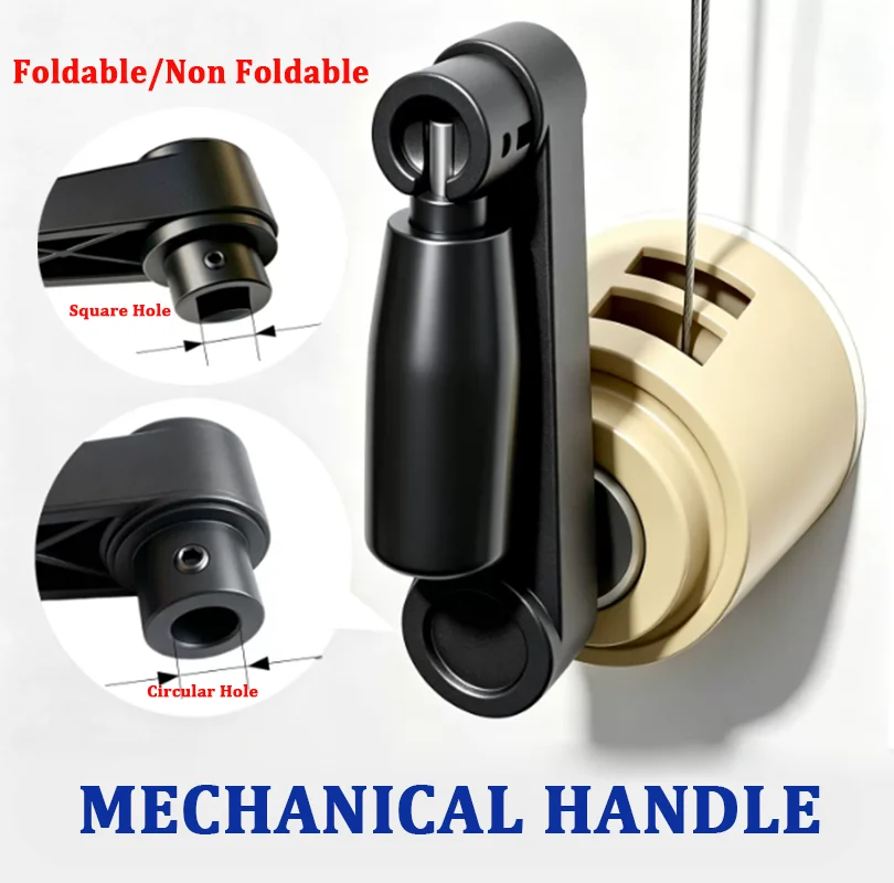 1PCS 8-20mm Black Circular/square Hole Installation Foldable/Non Foldable Crank Rotating Handle For Turning And Milling Machines