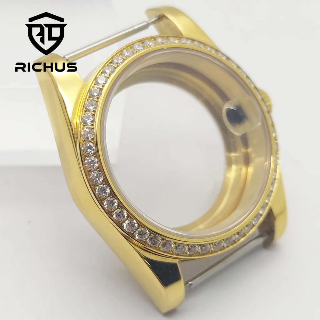 Корпус RICHUS NH35 36 мм 39 мм Корпус часов Сапфировое стекло Подходит для механизма NH35 NH36 ETA2824 PT5000 Miyota8215-DG