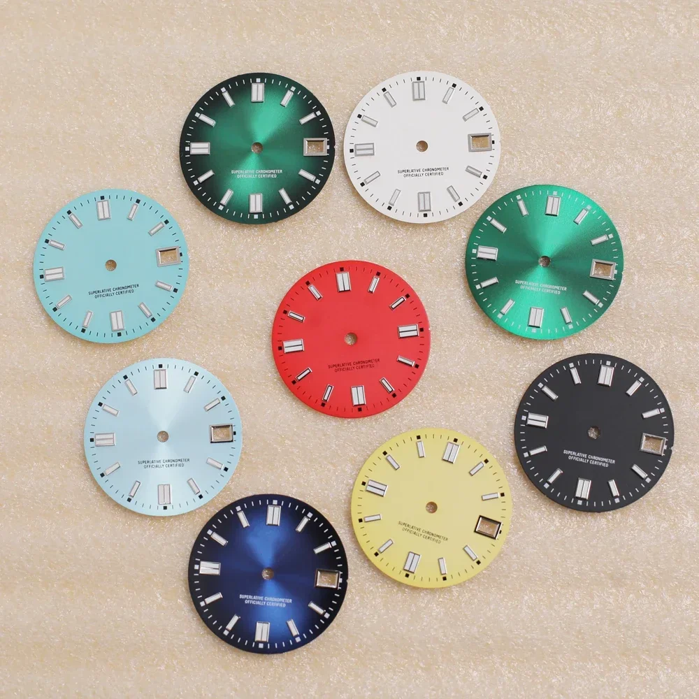 

28.5MM Dial Green Luminous Watch Dial for NH35/NH36 Movement Watch Modification Accessories