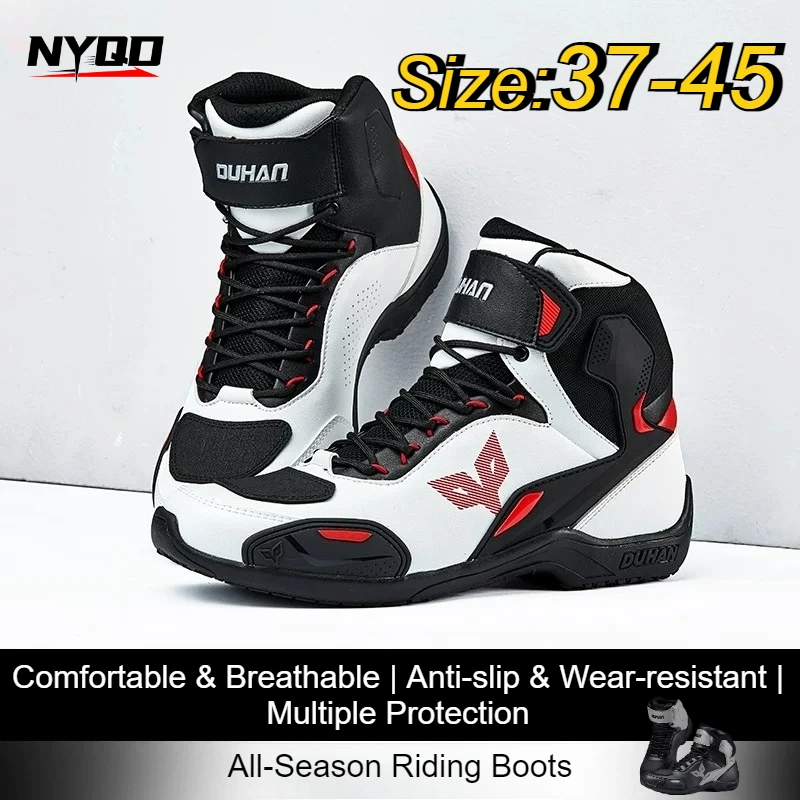 

Men's Motorcycle Street Racing Boots Anti-Fall Knight Wear-Resistant Racing Road Racing Boots Four Seasons