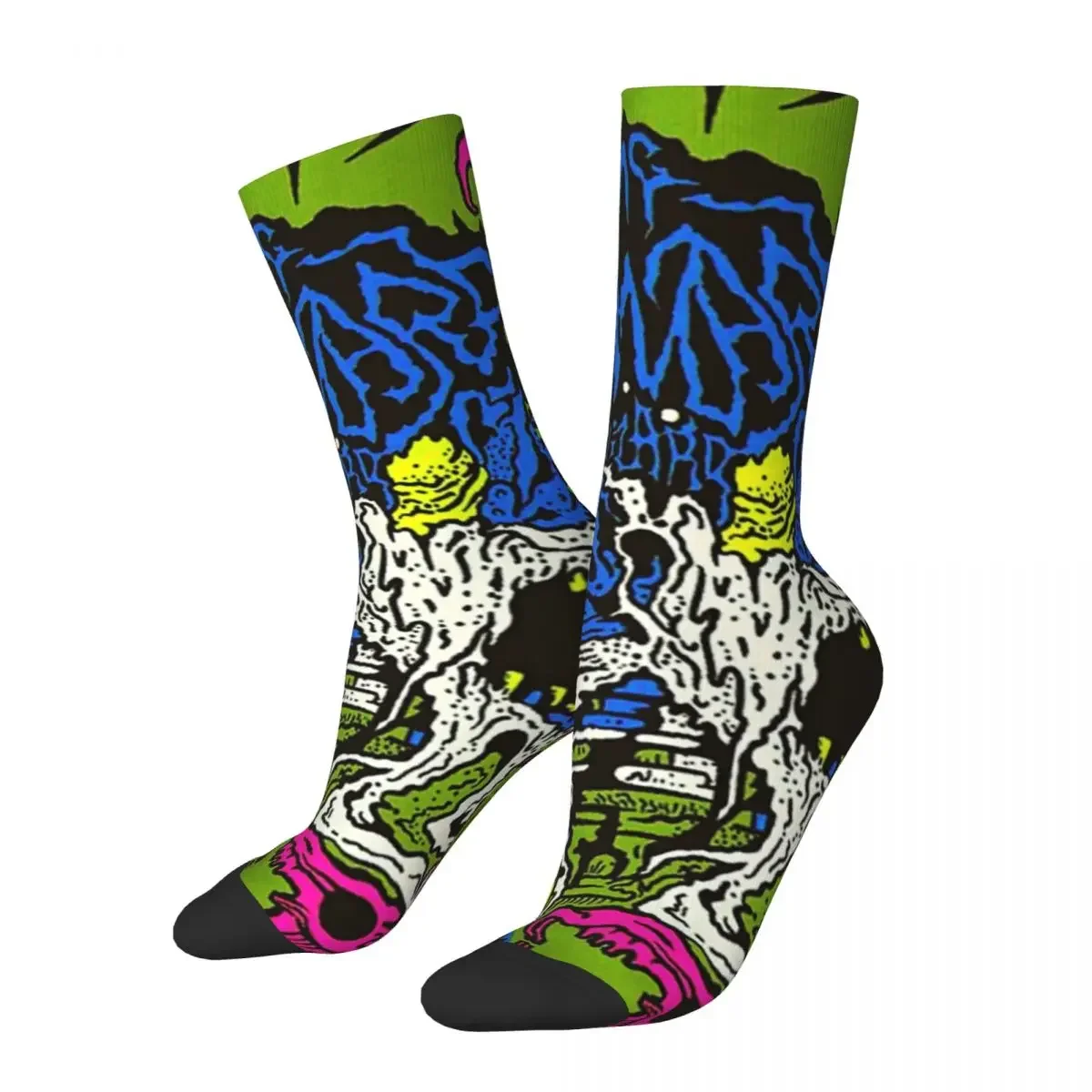 Funny Crazy Compression Sock for Men Lizard Wizard Hip Hop Harajuku Gizzard King and Lizard Happy Seamless Boys Crew Sock