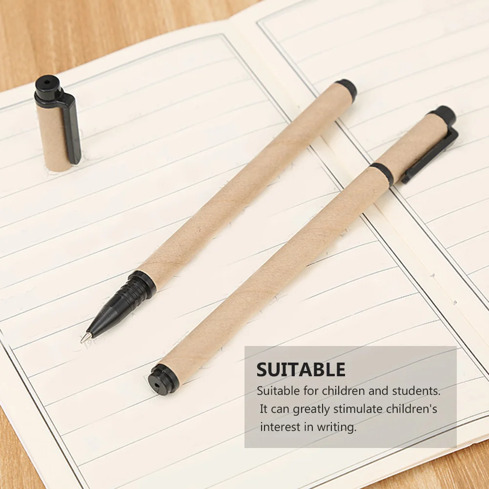

12 pcs Pens For Students Writing Stationery Practical Pen Kraft Paper Pen Plastic Gel Pens