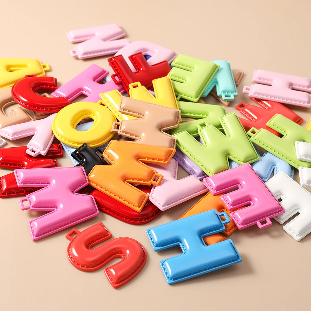 Tusember 5 Stück 40mm Niedliche Metall-Emaille A-Z Alphabet Buchstaben Charms Anhänger für Schmuckherstellung Ohrringe Halsketten DIY Bastelarbeiten – Detail 1