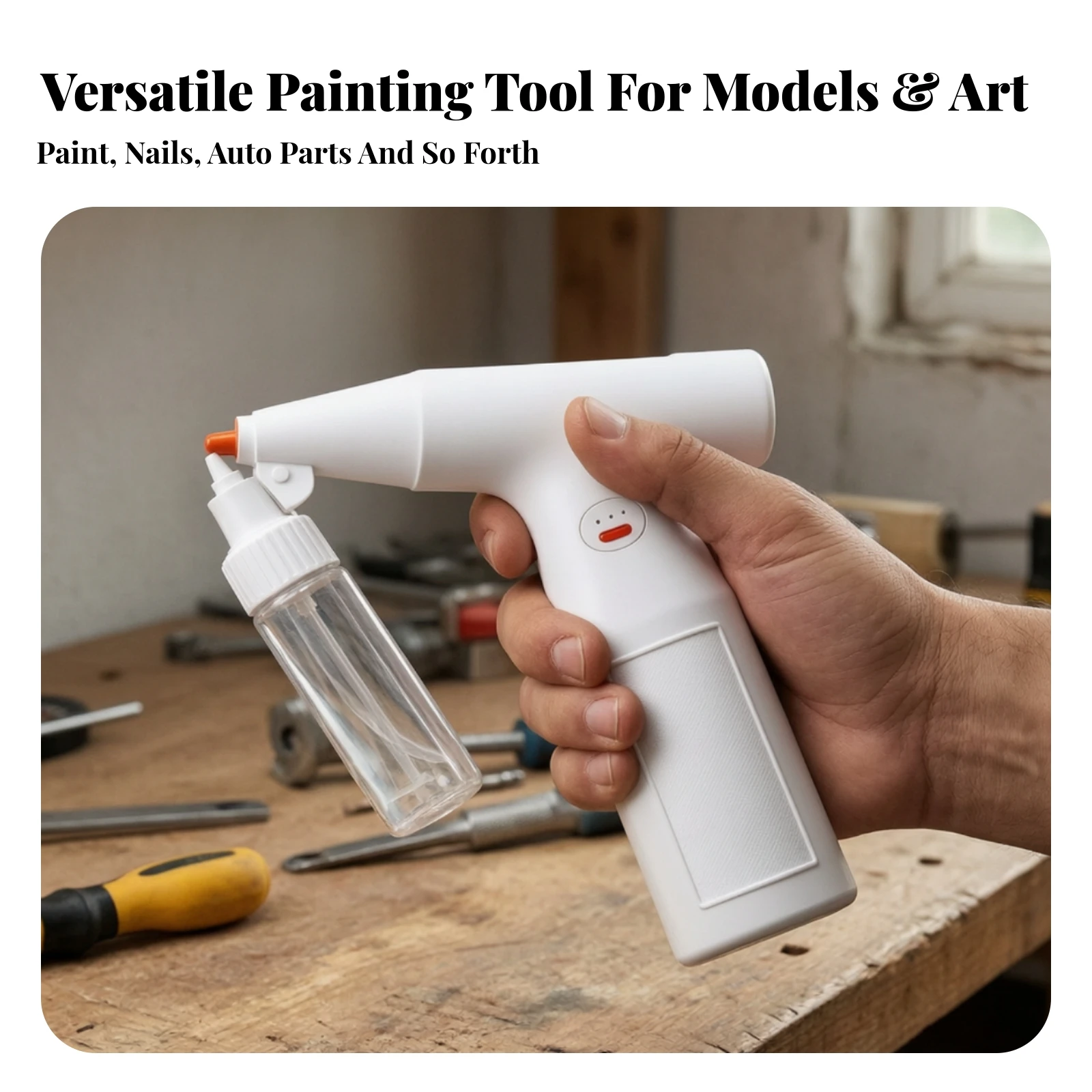 Electric Spray with Interchangeable Nozzles Portable Electric Handheld Spray Airbrush Set Adjustable Even for Hobbyists