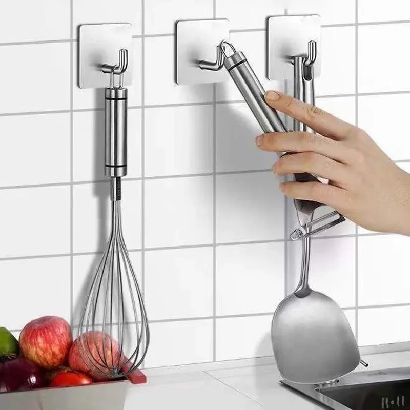 5 Stück robuste selbstklebende Haken aus Edelstahl, kein Stanzen erforderlich, perfekt für Handtücher, Clips, praktische Haken