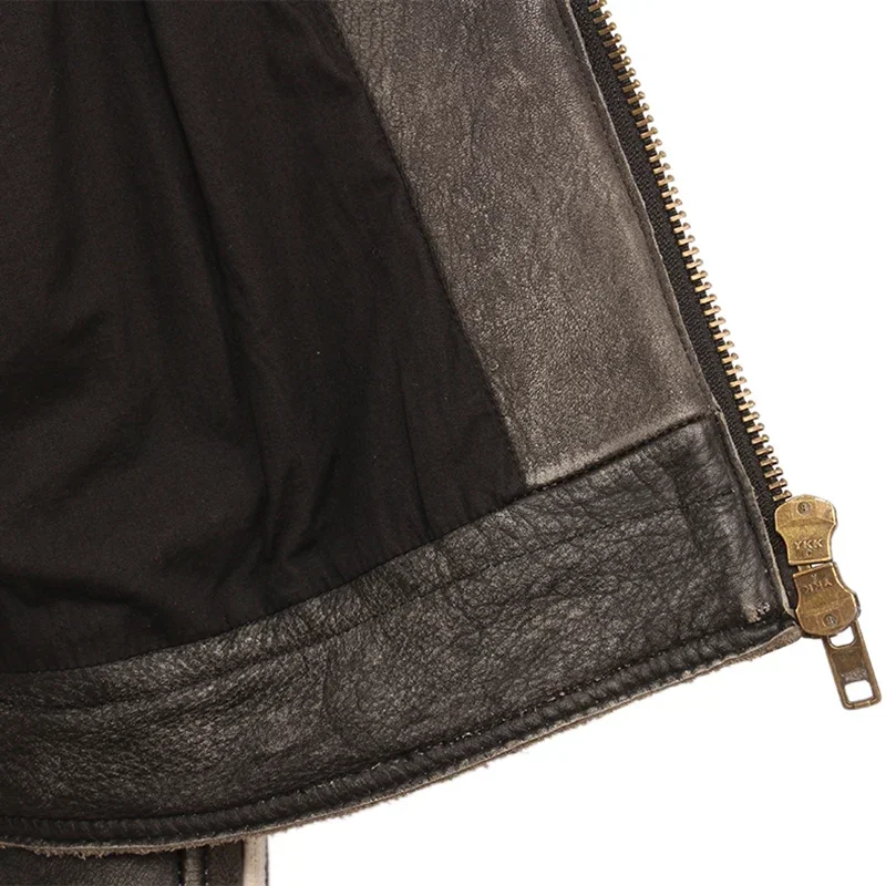 سترة جلدية للدراجات النارية كلاسيكية مع تطريز جمجمة ، جلد بقر حقيقي ، معطف لراكبي الدراجات النارية ، ملابس شتوية بمحركات ، M220