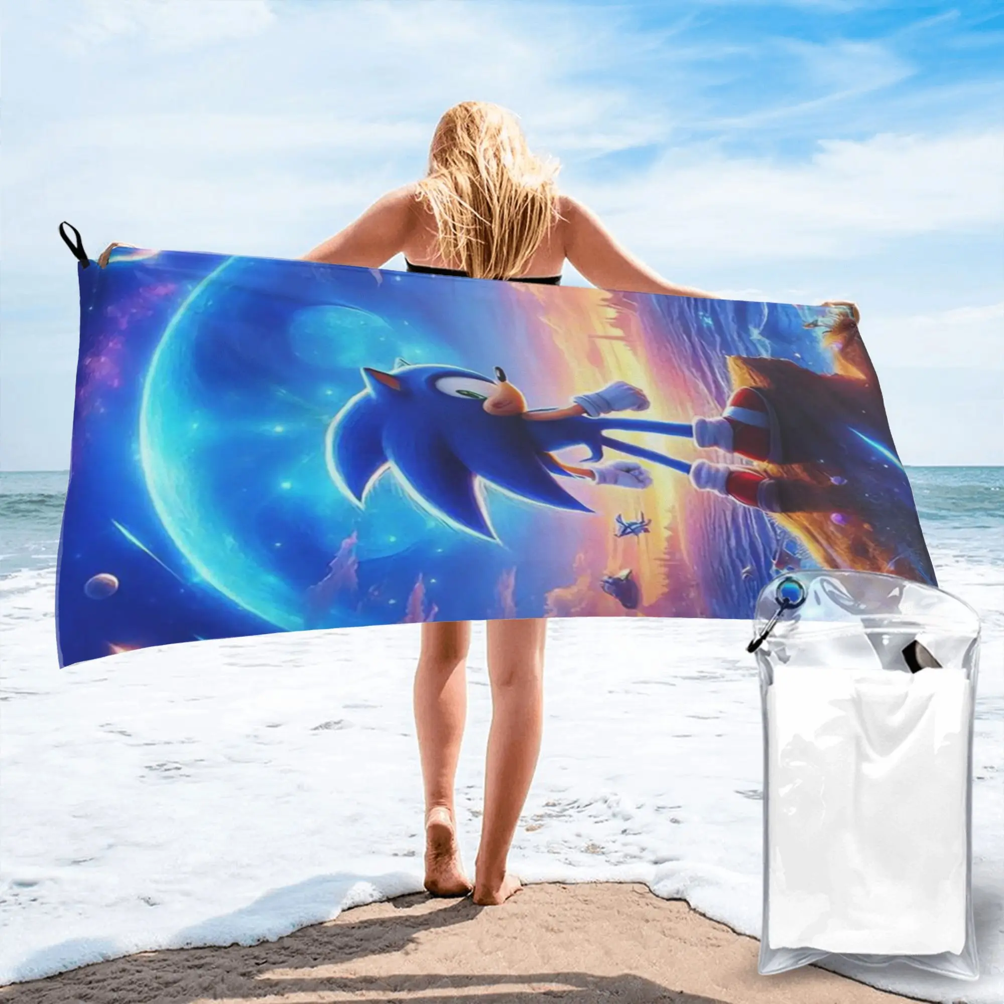 Shadow The Hedgehog Beach Towel Soft Microfiber Quick Dry Absorbent Quick Towels For Yoga