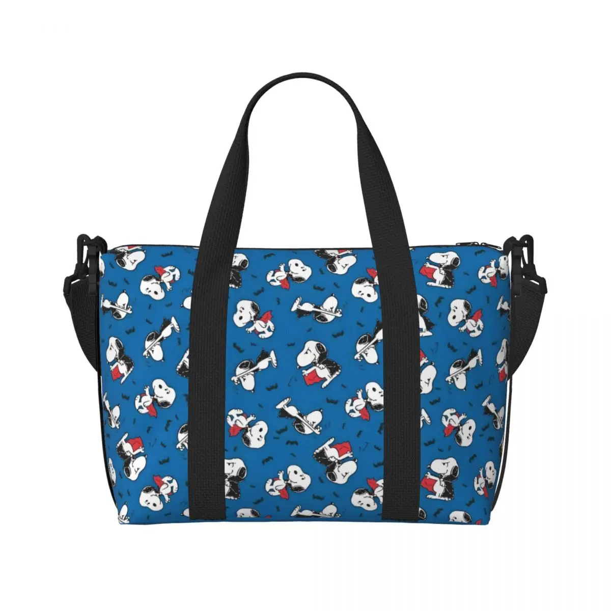 

Custom S-Snoopys Beach Tote Bag Women Extra Large Gym Carry On Animation Travel Shopping Bags