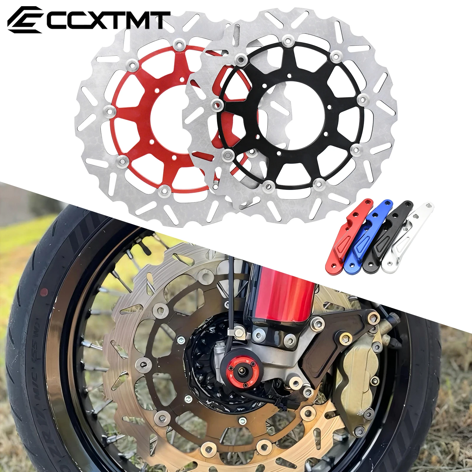 Motorcross 320mm Front Floating Brake Disc Brake Caliper Adaptor Bracket For Honda CR 125 CRF 250R 450R 250X 450X 450RX