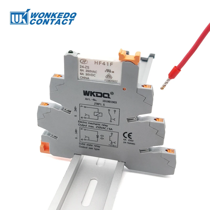 Štíhlý elektromagnetické relé modul konektor HF 41F push-in DIN bariéra svorka blok držák TRP1.5 s miniaturní energie elektromagnetické relé nástrčkový TRP 1.5