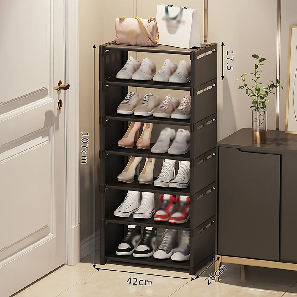 

Multi-layer DIY Simple Shoe Cabinet Shoe Rack Storage Organizer Folded 4-8 layers Space-saving Wall Corner Shoes Shelf Closet