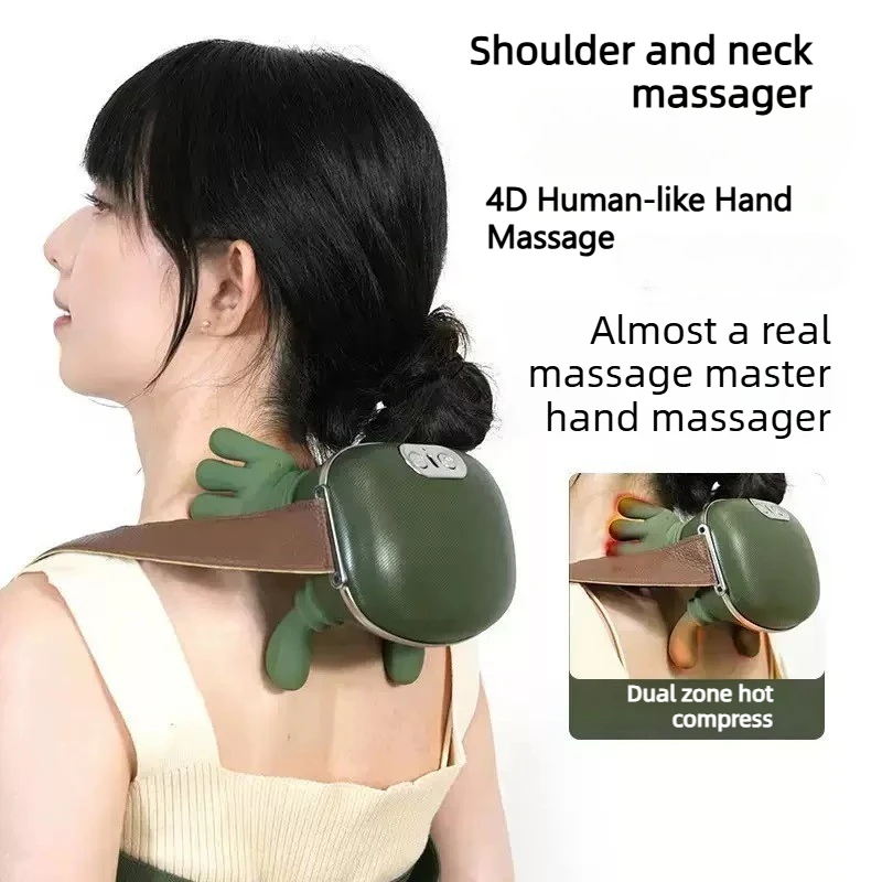 

4D Бионический массажер для шеи и плеч, беспроводная массажная накидка для шеи и трапециевидных мышц, массажер для шеи с бесщеточным двигателем