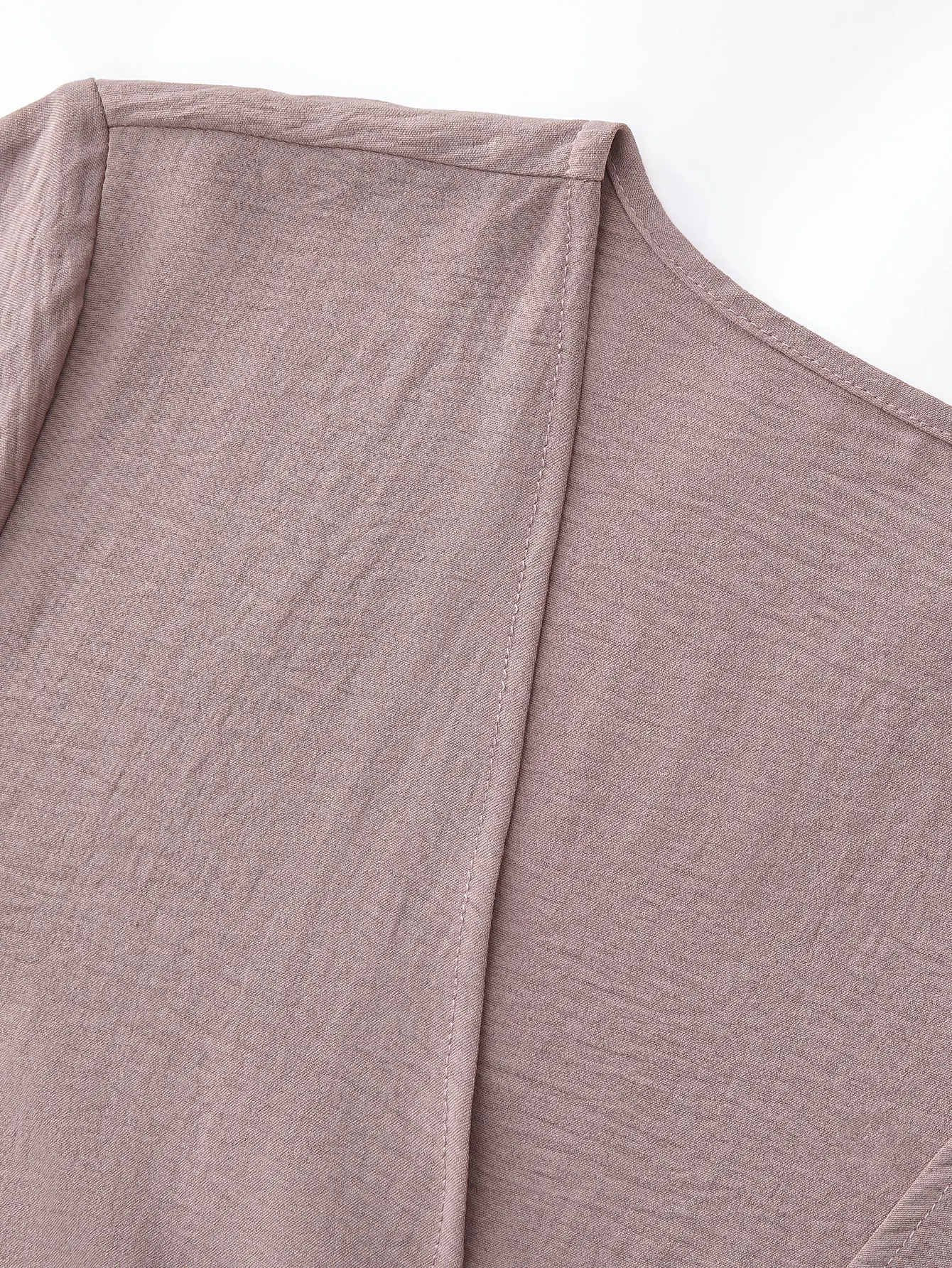 Classico Abaya musulmano con scollo a V raccolto in vita Design rilassato Silhouette lunga per una comoda medicazione modesta in vari scenari