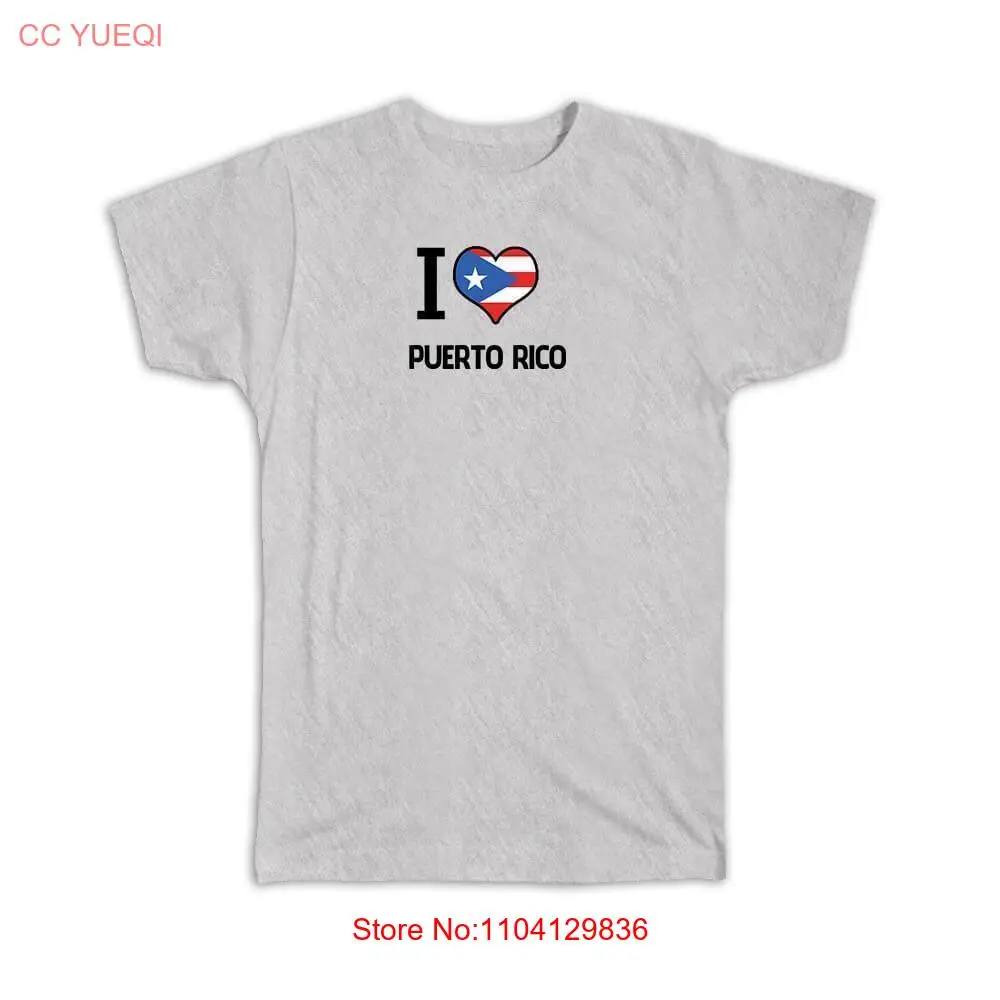 Подарочная футболка: I Love Puerto Rico Flag Heart Country Crest Rican Expat