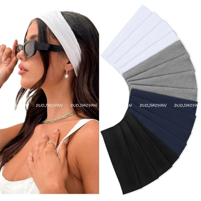 

Fashion Solid Elastic Headband Yoga Sports Fitness Hair Band Versatile Basic Head Wrap Daily Soft Hair Neck Accessory for Women