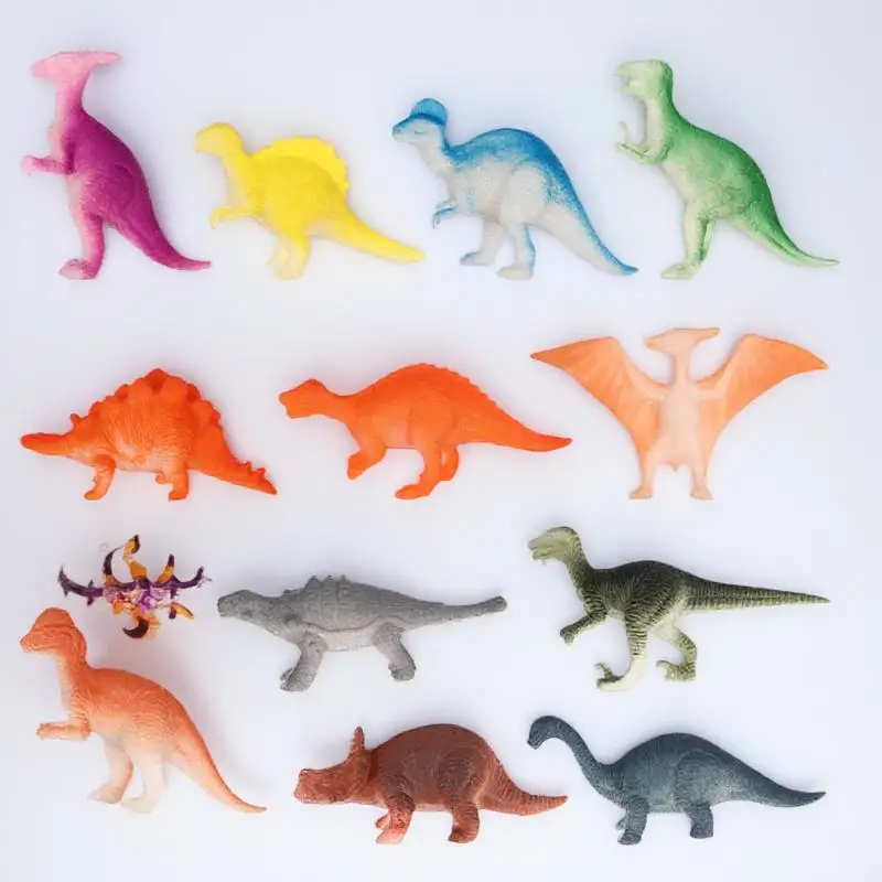 

12Pcs Dinosaur Play Set Colorful Mini Figures Realistic Educational Imagination Development Kids Gift Dinosaur Toys