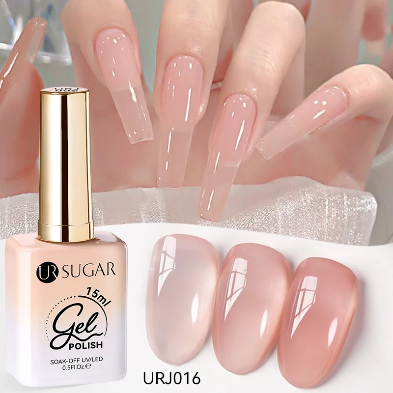 UR SUIKER 15 ml Jelly Gel Nagellak Zwart Rood Roze Kleur Semi Permanente Nail Art Manicure Losweken LED UV Gel nagellak