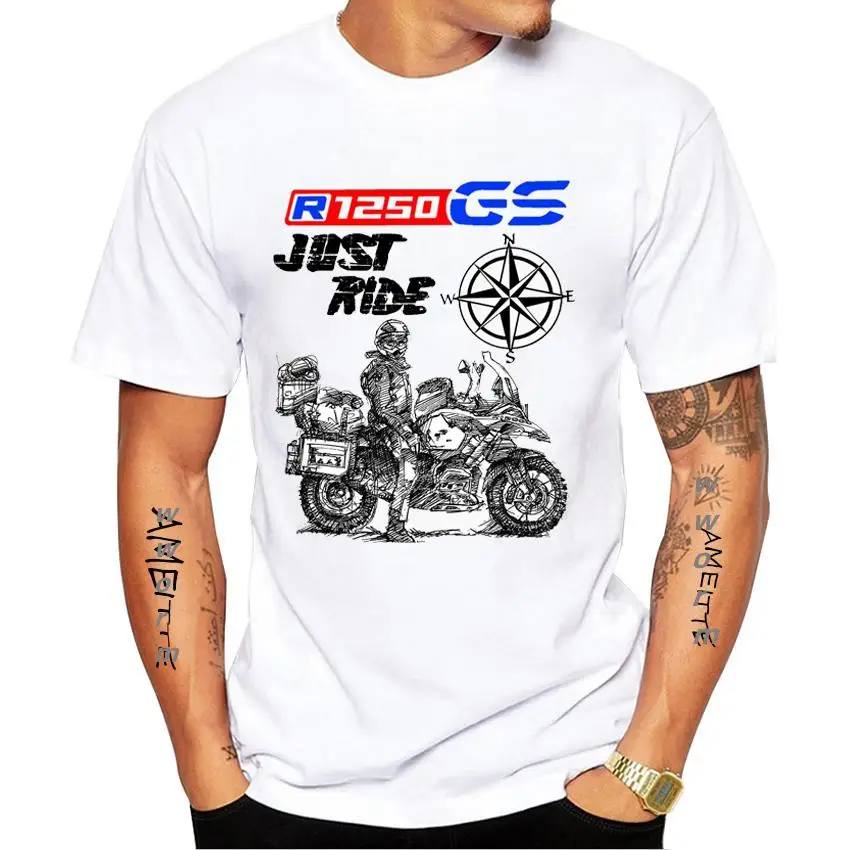 Kaus Gambar Cetak Motor Klasik GS  R 1250 Atasan Kasual Putih Lengan Pendek Pria Musim Panas Anak Laki-laki Hip Hop t shirt men