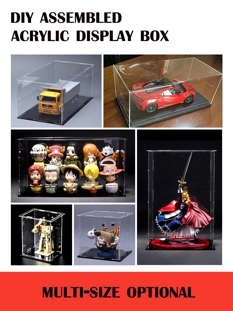 

2mm 40x35x35cm Acrylic Display Boxes Figure Transparent Display Cabinet Plexiglass Dust-proof Model Storage Box Diy Assembled