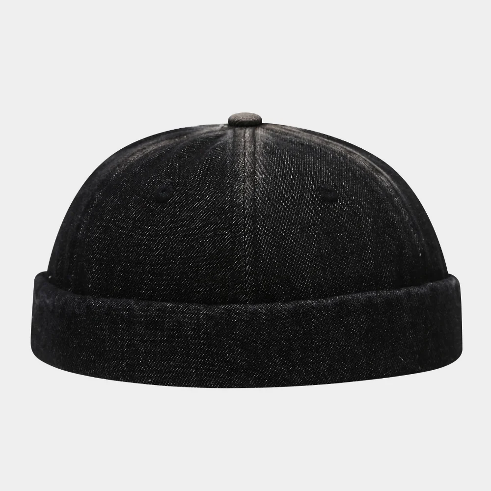 Simple and fashionable retro distressed brimmed hat with gradient color - stylish and versatile beaver hat with rolled brim