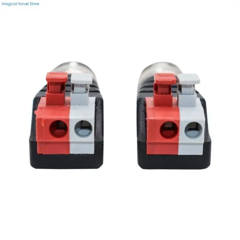 N2UB BNC Video Baluns Adapter BNC Male Connector BNC Male Plug to 2 Pin/Way Terminal