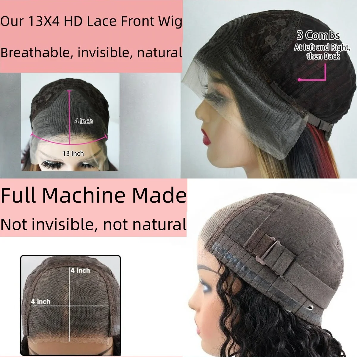 Peruka w kolorze jasnego brązu, peruka typu lace front 13x4, peruka typu lace frontal, prosta jak kość, wstępnie wyregulowana linia włosów, gotowa do założenia, odporna na ciepło, syntetyczne włosy do codziennego użytku.