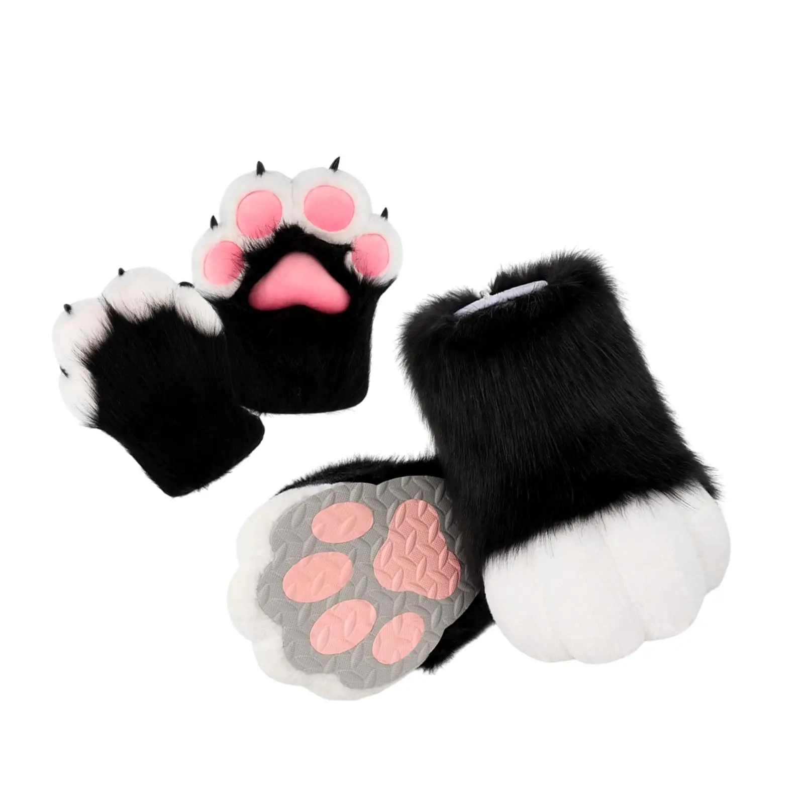 Cosplay Animal Paws Cat Claw Shoes Boots for Holiday Masquerade Role Playing Black