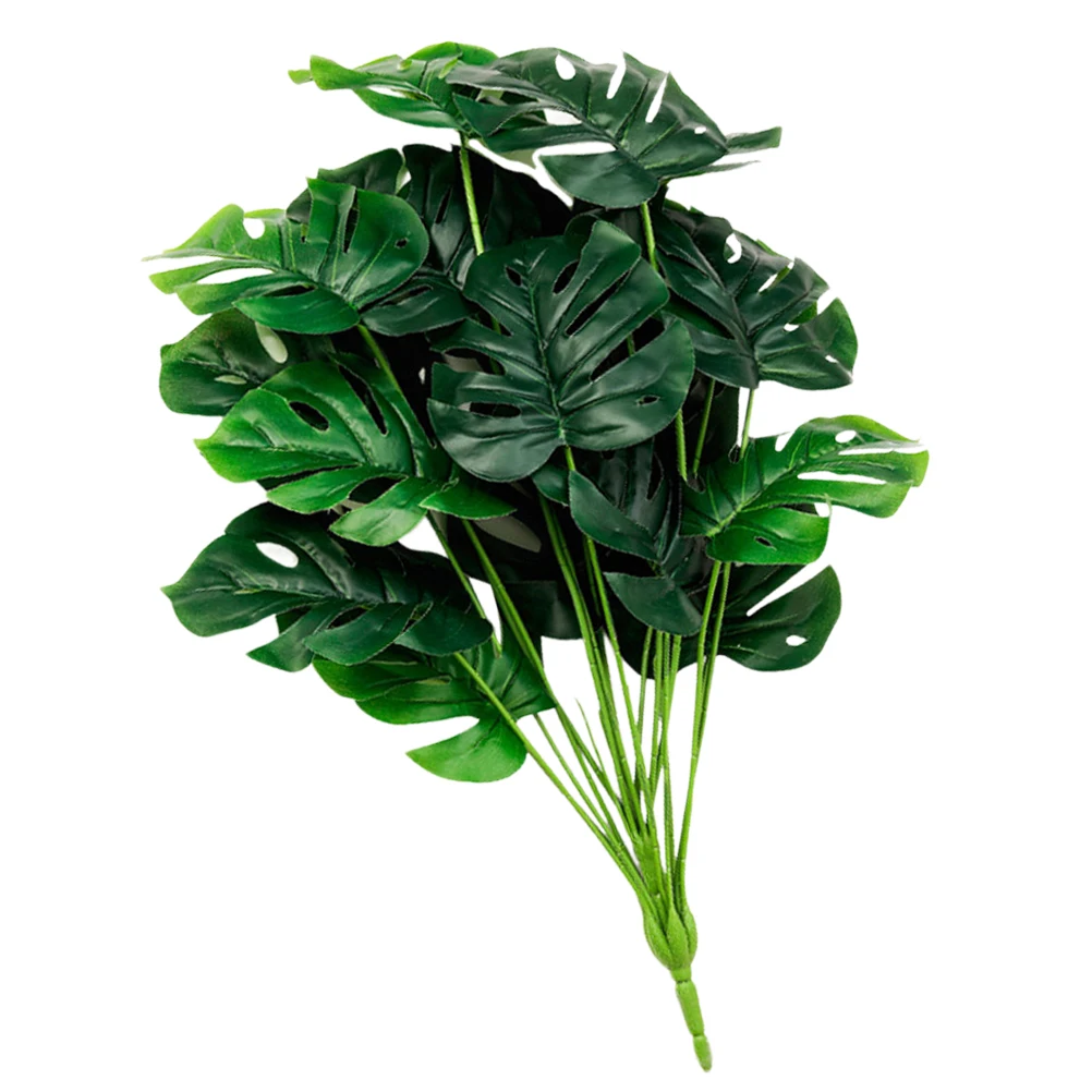 

18 Heads Simulated Turtle Back Leaves Artificial Green Plants Fake Leaf nament Decor Indoor Living Room Store Window Arrangement