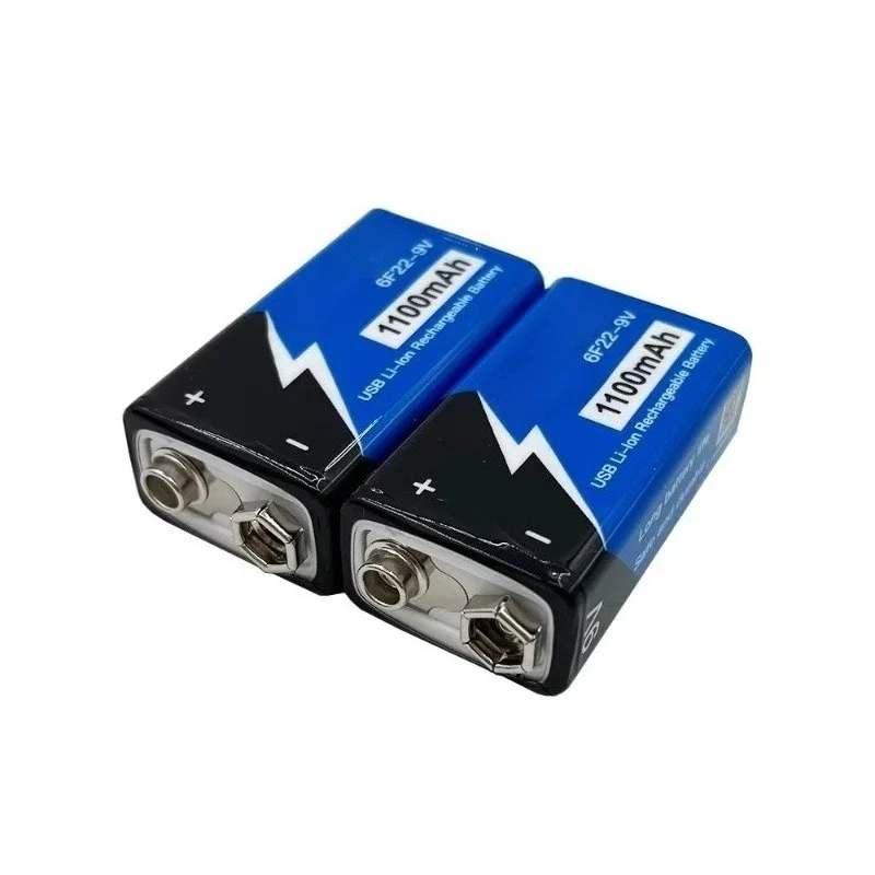 New 9V 1100mAh Li-ion Rechargeable Battery Type-C Battery 9V USB Lithium for Multimeter Microphone Toy Remote Control KTV Use