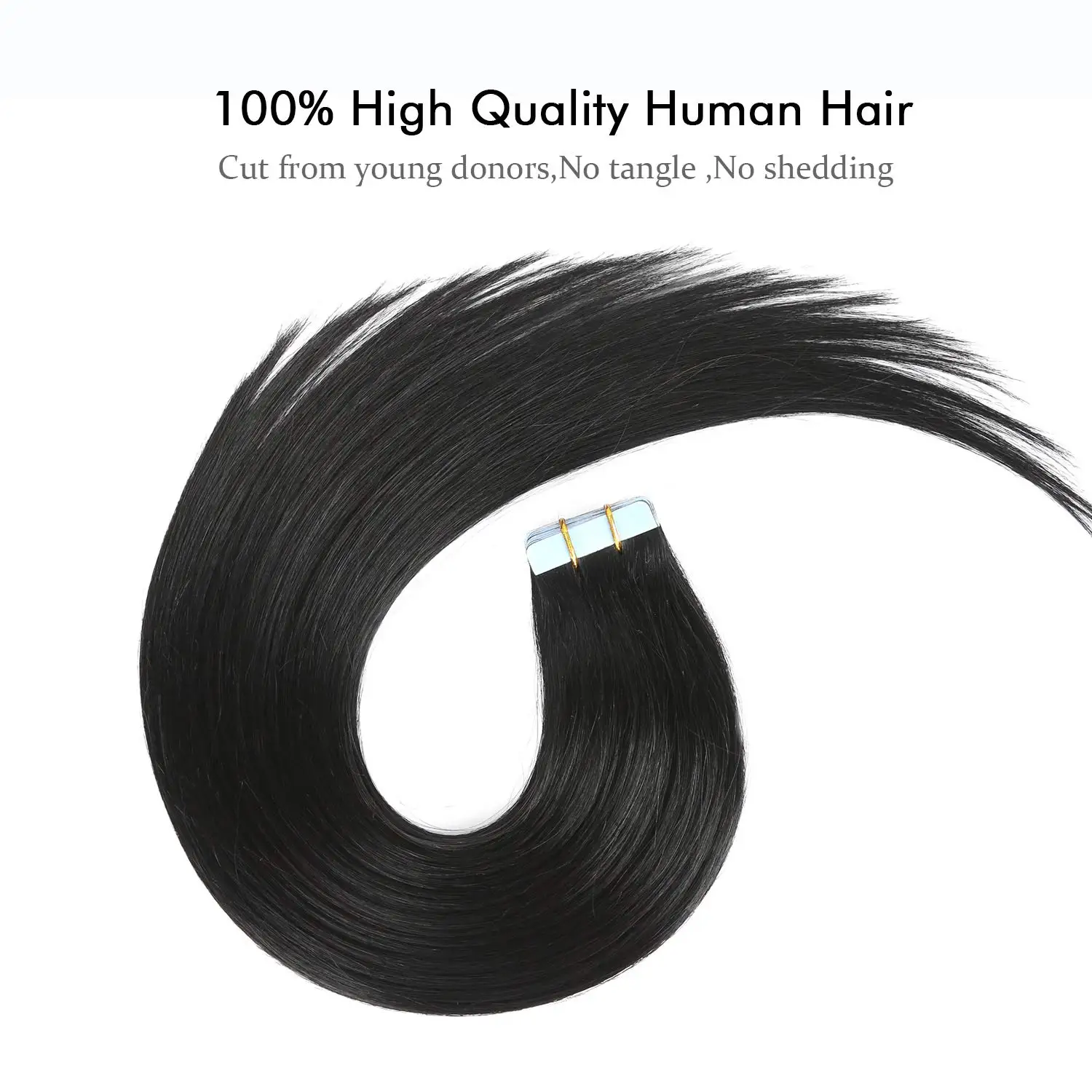 20pcs/Pack Tape In Hair Extensions Human Hair 18-22inch Natural Color Remy Straight Invisible Tape Adhensive Hair Extensions 50g