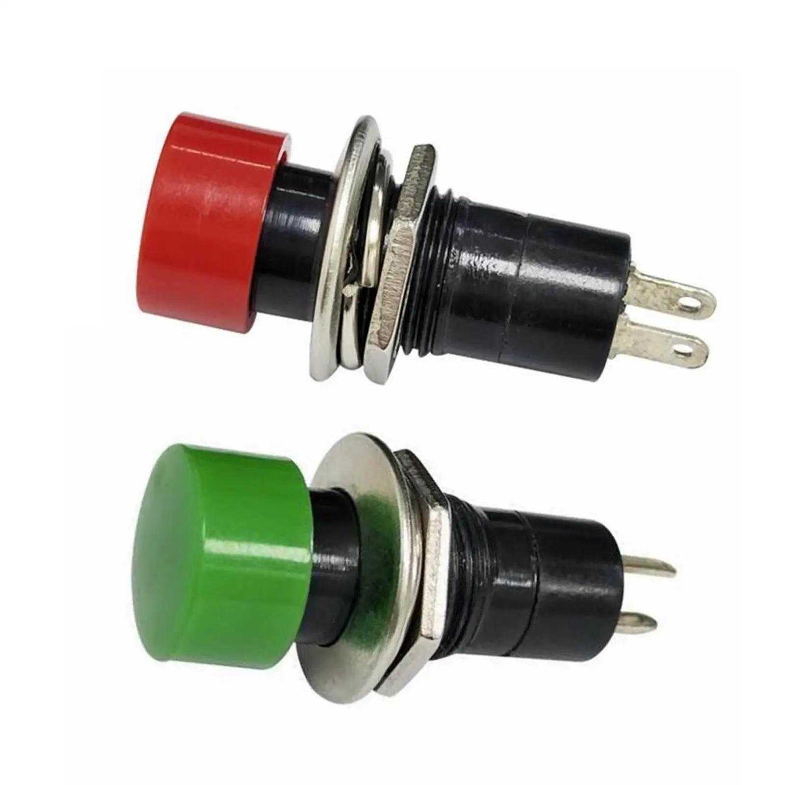 2pcs 12mm Hole 2 Pins Momentary/Maintained Push To ON SPST Round Push Button Switch 3A 125V