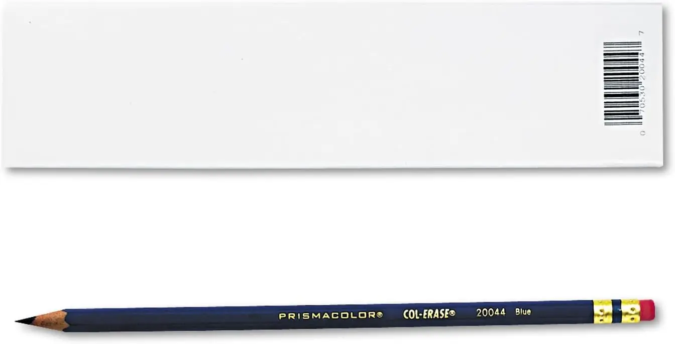 

Col-Erase Pencil with Eraser, Blue Lead, Blue Barrel, 12 Pack