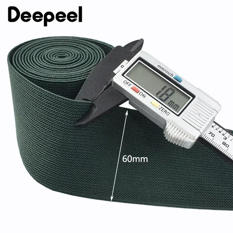 2/3/5M Deepeel 6cm Wide Elastic Band Stretch Rubber Bands Soft Elastics Ribbon for Sewing Bags Trousers Belt Webbing Accessories