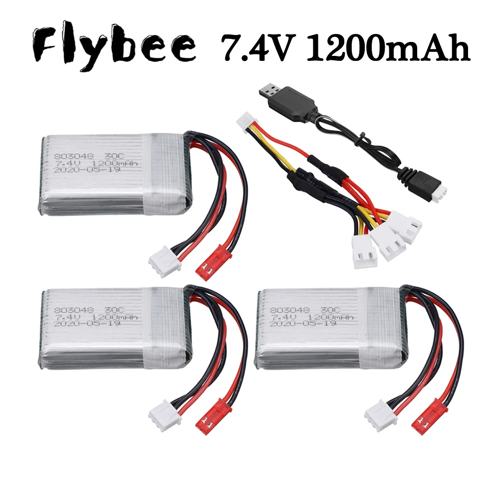 7.4V 1200mAh Lipo Battery with USB charger JST plug For MJX X101 X102 RC Drone Battery For Yi zhang X6 H16 H40WH RC Quadcopter