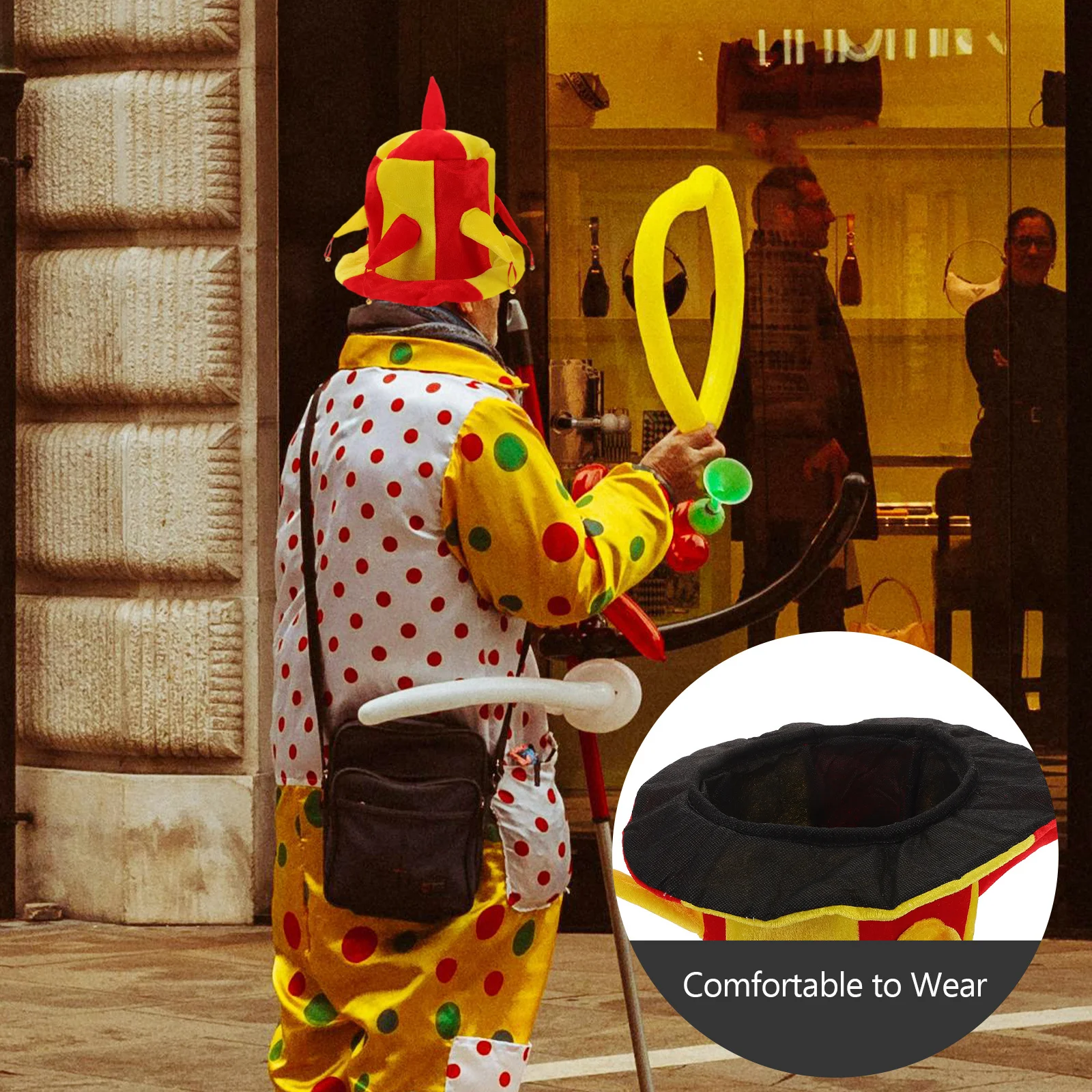 

Clown Hat Funny Mardi Gras Festival Carnival Cosplay Party Prop Lightweight Holiday Costume Accessory Halloween Masquerade