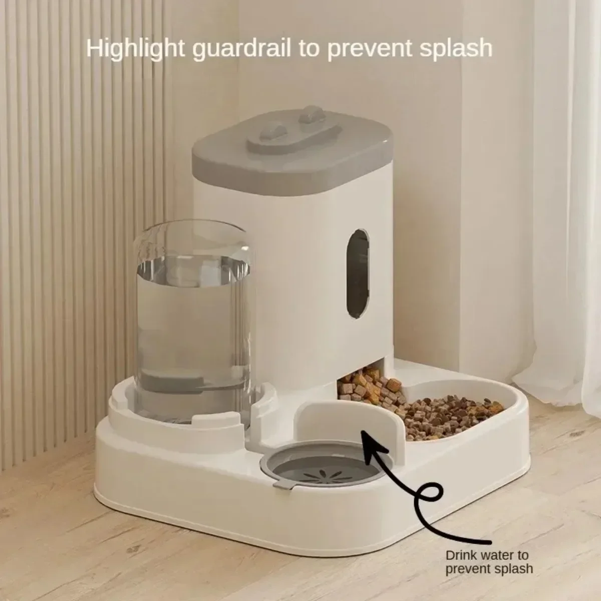 OUZEY Pet Automatic Feeding And Water Cat Dog Food Bowl Water Fountain Large Capacity Cat Kibble Dispenser Kitten Feeder Supplie