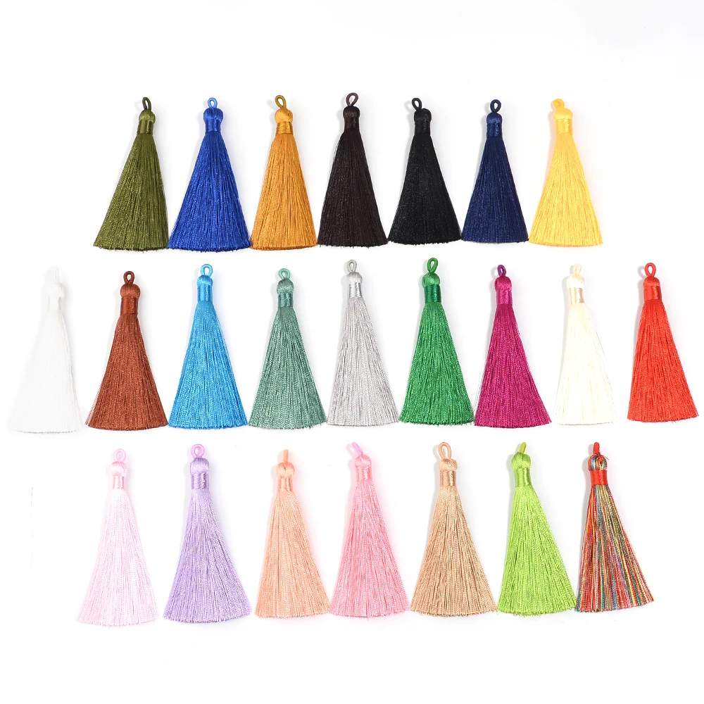 5-10 Stück 90mm Polyester-Seidenquasten Vertikale Quasten Dekoration Handwerk DIY Schmuck Heimdekoration Nähzubehör Vorhang-Accessoires – Detail 6
